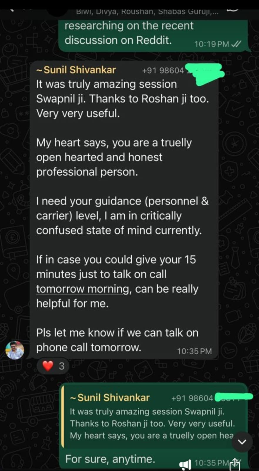 Student feedback 1