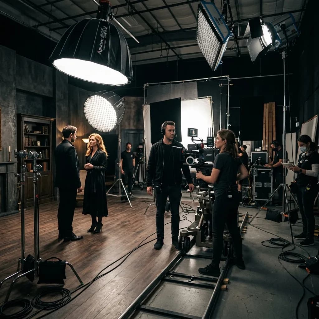 Professional lighting setup for video production